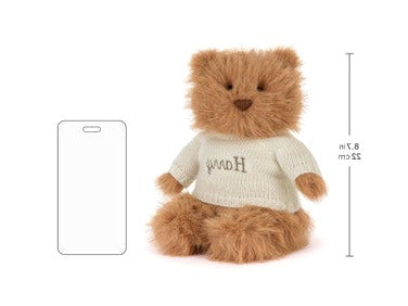 Bartholomew Bear Bouffant with Personalized Cream Jumper