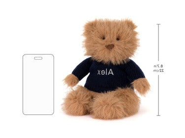 Bartholomew Bear Bouffant with Personalized Navy Jumper