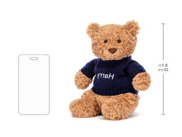 Bartholomew Bear with Personalised Navy Jumper