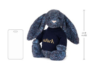Hopscone Luxe Bunny with Personalised Navy Jumper
