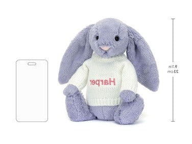 Bashful Viola Bunny with Personalised Cream Jumper