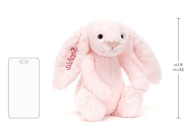 Personalised Bashful Pink Bunny Medium