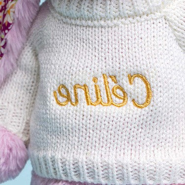 Thistlepop Blossom Luxe Bunny with Personalised Cream Jumper