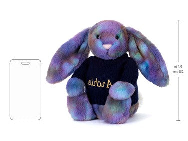 Zodihop Luxe Bunny with Personalised Navy Jumper