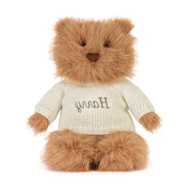 Bartholomew Bear Bouffant with Personalised Cream Jumper