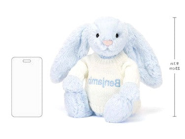 Bashful Blue Bunny with Personalised Cream Jumper