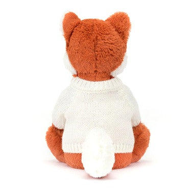 Bashful Fox Cub with Personalised Cream Jumper