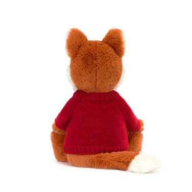 Bashful Fox Cub with Personalised Red Jumper