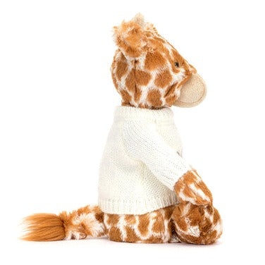 Bashful Giraffe with Personalised Cream Jumper