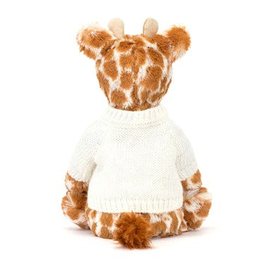 Bashful Giraffe with Personalised Cream Jumper