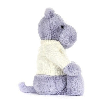 Bashful Hippo with Personalised Cream Jumper