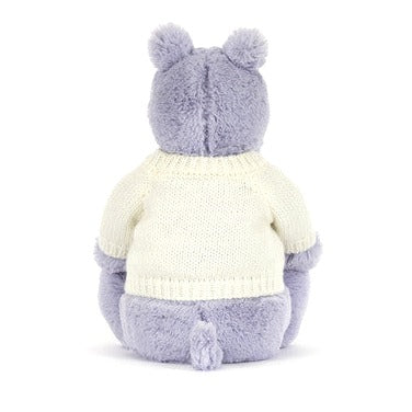 Bashful Hippo with Personalised Cream Jumper