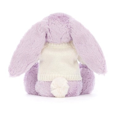 Bashful Lilac Bunny with Personalised Cream Jumper