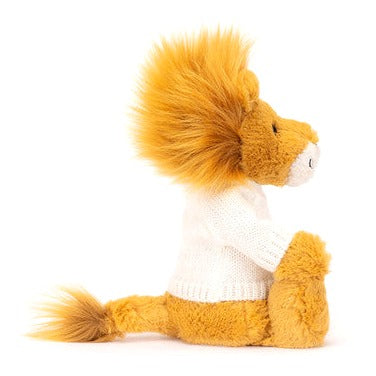 Bashful Lion with Personalised Cream Jumper