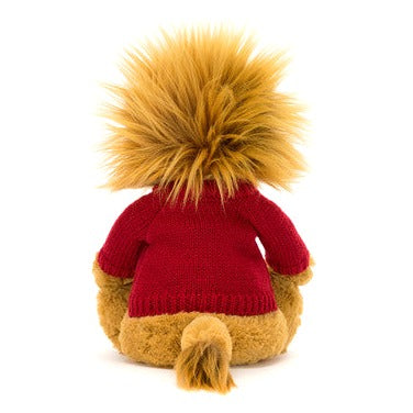 Bashful Lion with Personalised Red Jumper