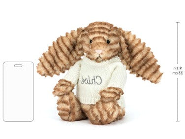 Bashful Luxe Bunny Juniper with Personalised Cream Jumper