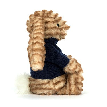 Bashful Luxe Bunny Juniper with Personalised Navy Jumper