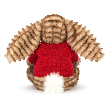 Bashful Luxe Bunny Juniper with Personalised Red Jumper