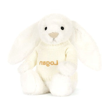Bashful Luxe Bunny Luna with Personalised Cream Jumper