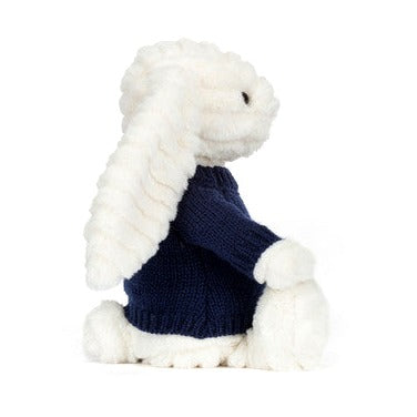 Bashful Luxe Bunny Nimbus with Personalised Navy Jumper