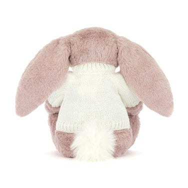 Bashful Luxe Bunny Rosa with Personalised Cream Jumper