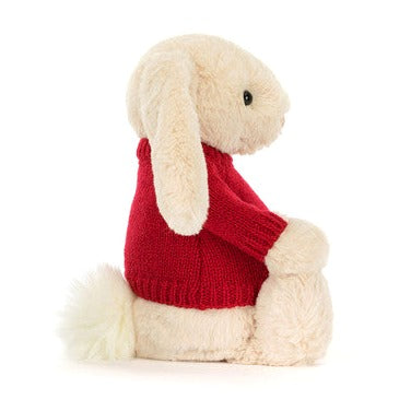 Bashful Luxe Bunny Willow with Personalised Red Jumper