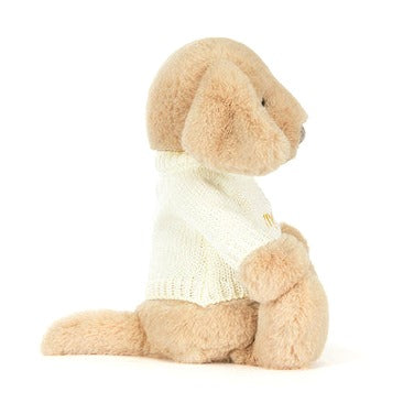 Bashful Luxe Puppy Orlando with Personalised Cream Jumper