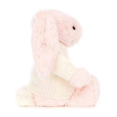 Bashful Pink Bunny with Personalised Cream Jumper