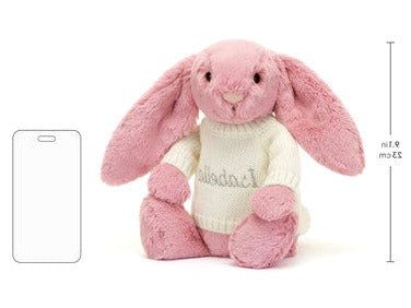 Bashful Tulip Pink Bunny with Personalised Cream Jumper