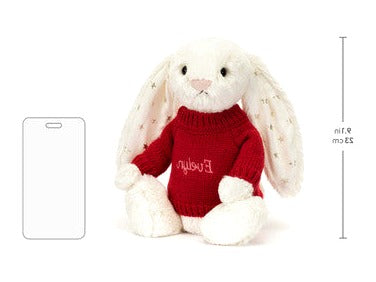 Bashful Twinkle Bunny with Personalised Red Jumper