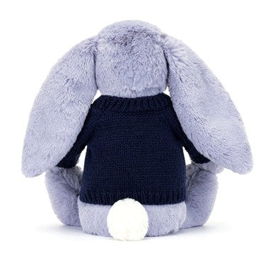 Bashful Viola Bunny with Personalised Navy Jumper