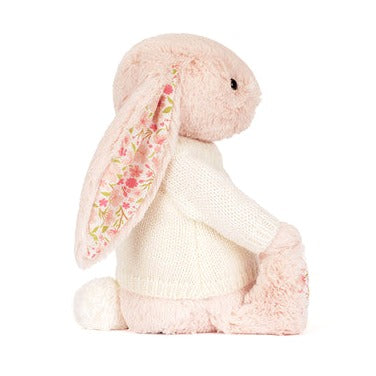 Blossom Blush Bunny 'Cherry' with Personalised Cream Jumper