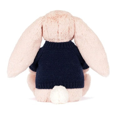 Blossom Blush Bunny 'Cherry' with Personalised Navy Jumper