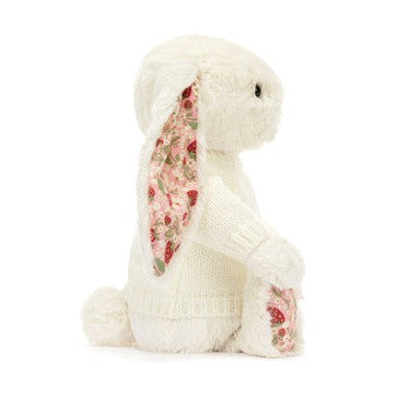 Blossom Cream Bunny 'Berry' with Personalised Cream Jumper