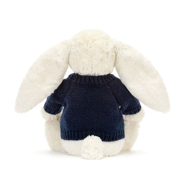 Blossom Cream Bunny 'Berry' with Personalised Navy Jumper