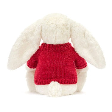 Blossom Cream Bunny 'Berry' with Personalised Red Jumper