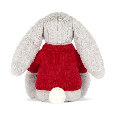 Blossom Silver Bunny 'Bloom' with Personalised Red Jumper