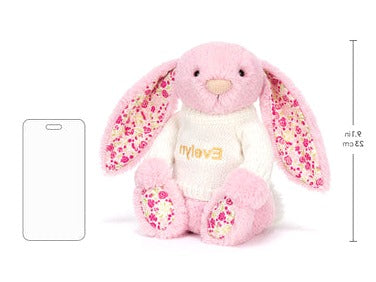 Blushkin Blossom Luxe Bunny with Personalised Cream Jumper