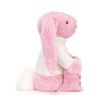 Blushkin Blossom Luxe Bunny with Personalised Cream Jumper