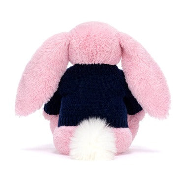 Blushkin Blossom Luxe Bunny with Personalised Navy Jumper