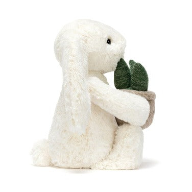 Cream Bunny with Plant