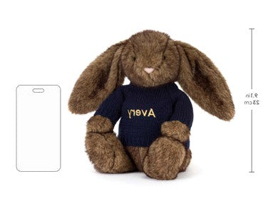 Hoppleston Luxe Bunny with Personalised Navy Jumper
