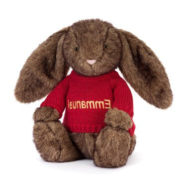 Hoppleston Luxe Bunny with Personalised Red Jumper