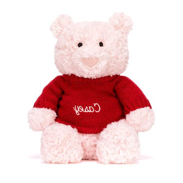 Leola Bear with Personalized Red Jumper