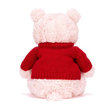 Leola Bear with Personalized Red Jumper