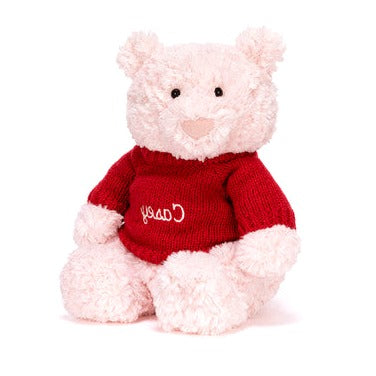 Leola Bear with Personalized Red Jumper