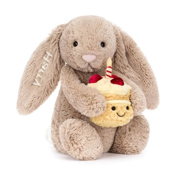 Personalised Bashful Beige Bunny 'Birthday'