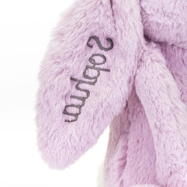Personalised Bashful Lilac Bunny Medium