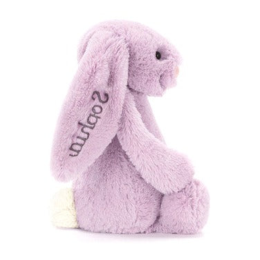 Personalised Bashful Lilac Bunny Medium