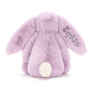 Personalised Bashful Lilac Bunny Medium